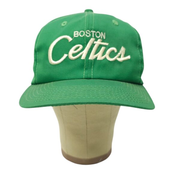 Boston Celtics Script Baseball Cap READ Vtg 90s Snapback Hat Sports Specialties - Picture 11 of 15